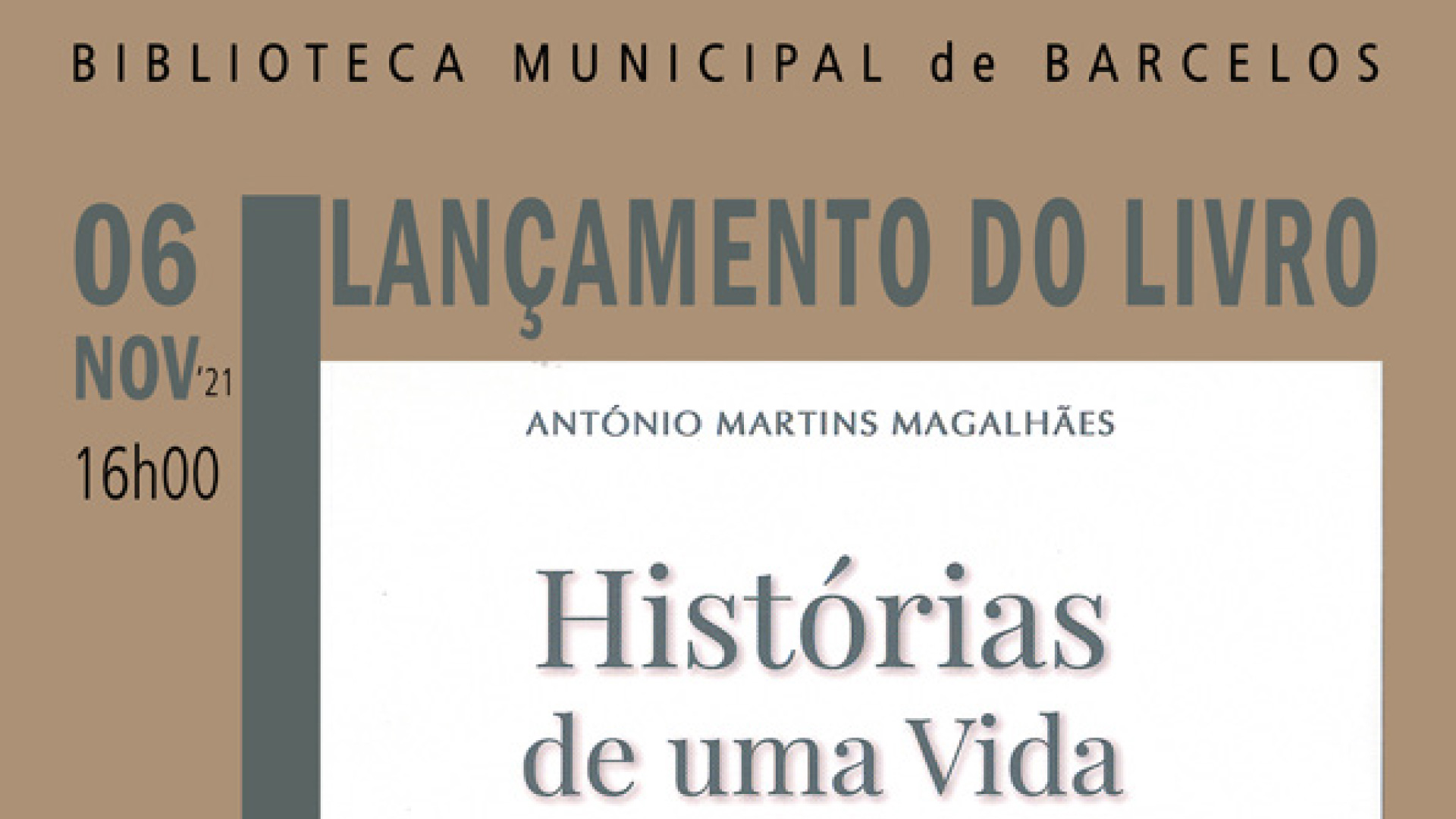 “Histórias de uma Vida", de António Martins Magalhães, na Biblioteca Municipal