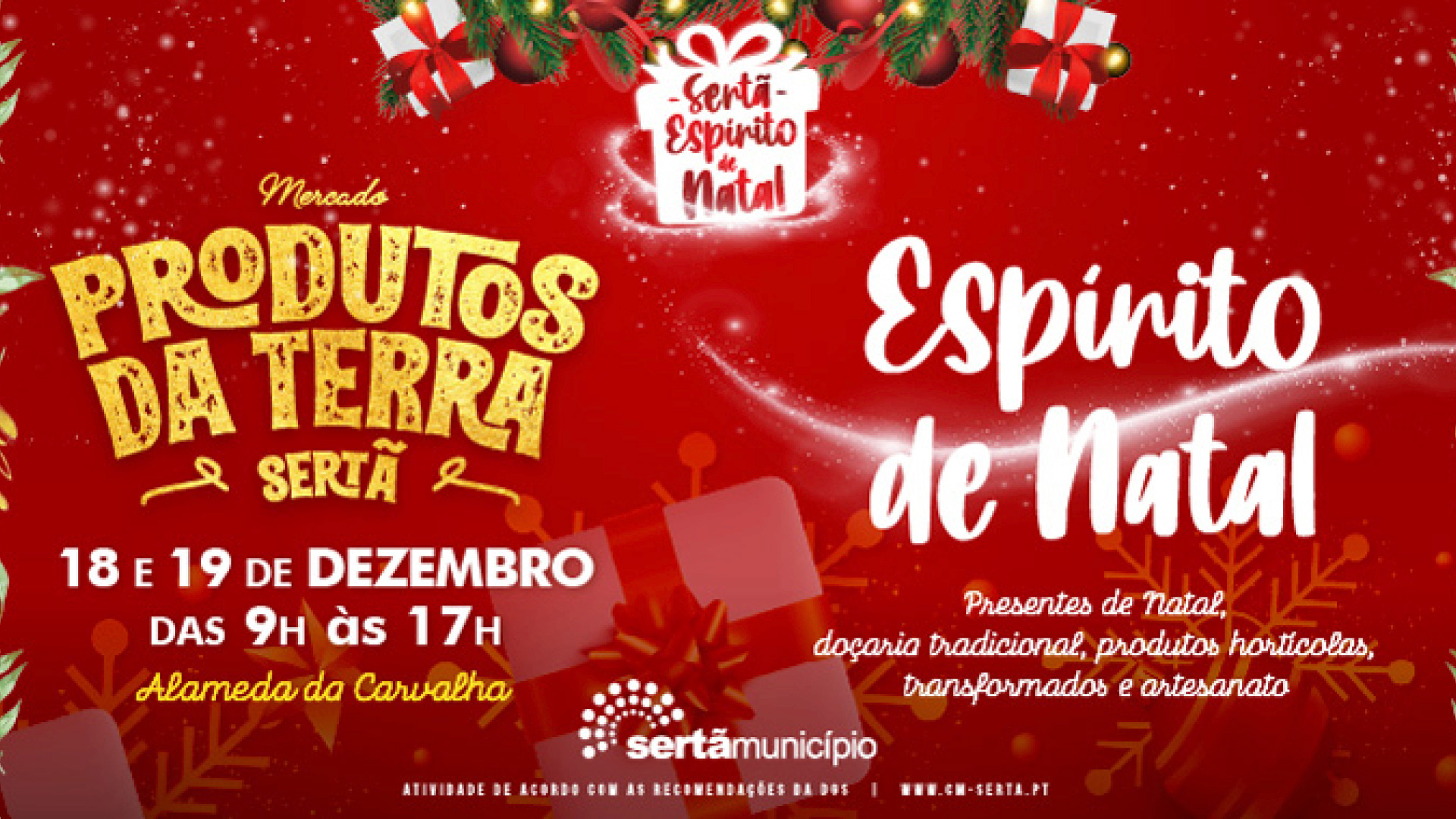 Produtos da Terra “Espírito de Natal” a 18 e 19 de dezembro